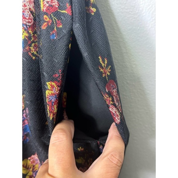 ModCloth Delightful Sight Black Floral Fit and‎ Flare Dress Small - Picture 7 of 8